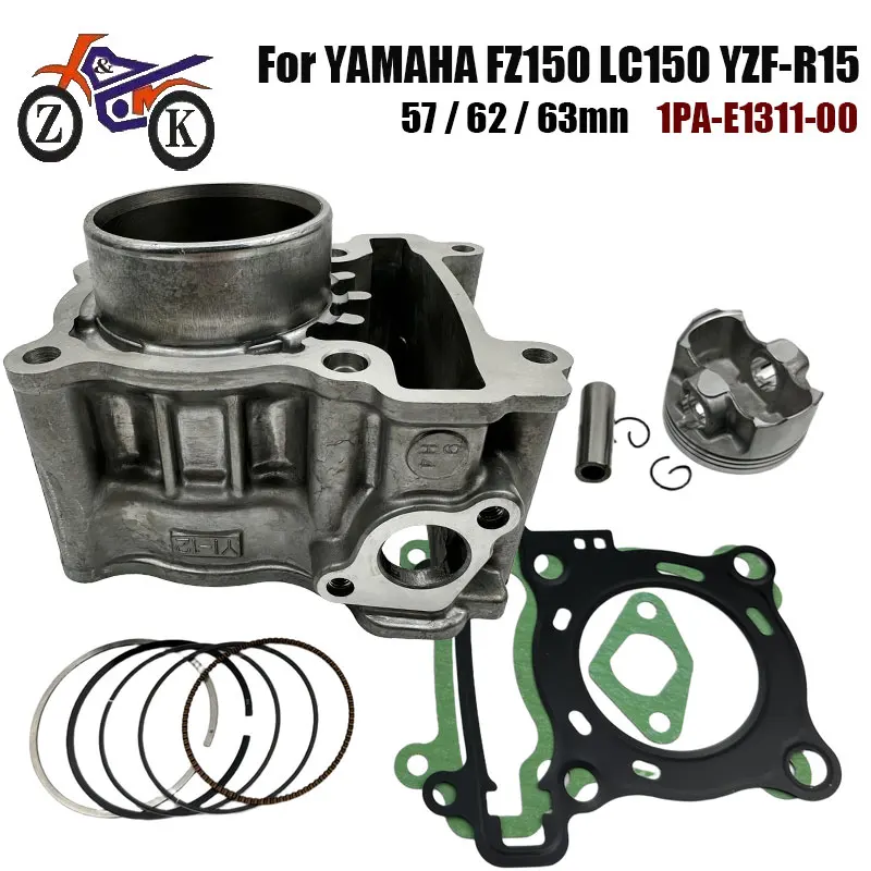 

57/62/63mm Bore Cylinder Piston Kit for Yamaha LC150 YZF-R15 FZ150 Sniper 150 Motorcycle Engine Parts Replacement 1PA–E1311–00