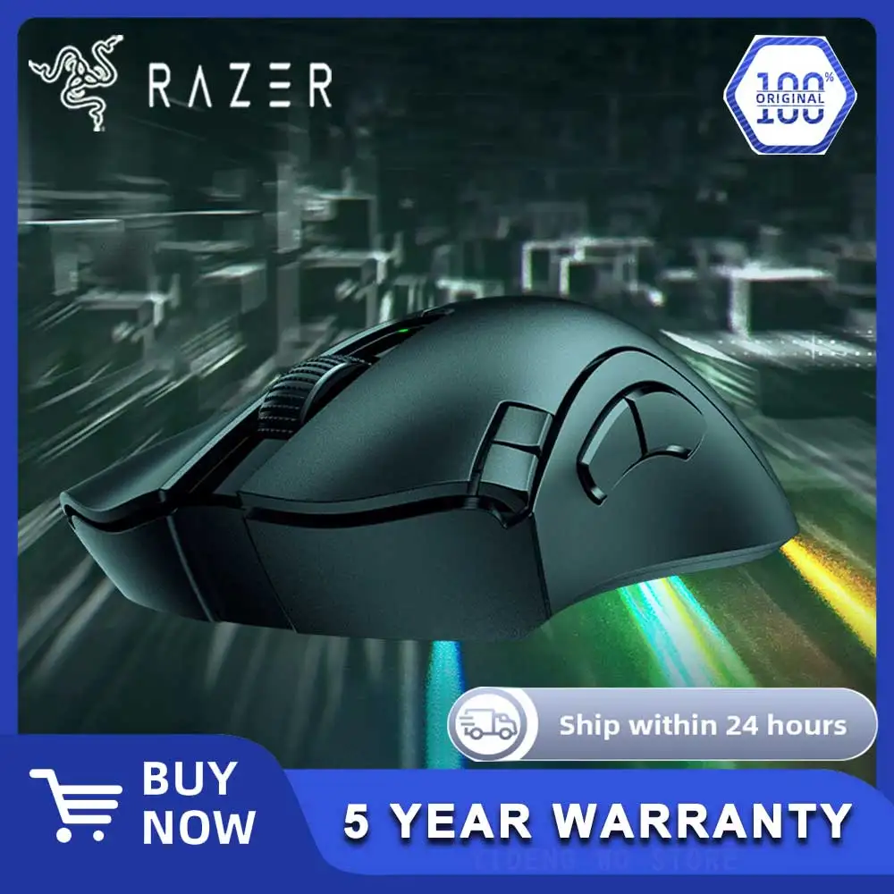

NEW Razer DeathAdder V2 X HyperSpeed Wireless mouse Ergonomic Design - Ultra 235hr Battery Life - 7 Programmable Buttons