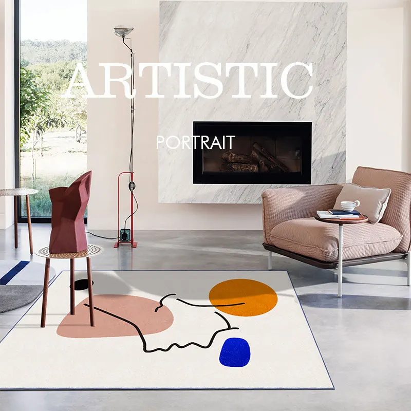 

Modern Abstraction Bedroom Decor Bedside Carpet Simple Carpets for Living Room Art Large Area Plush Floor Mat Thicken Lounge Rug