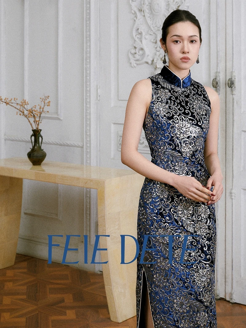 

Ele Velvet Embroidered New Chinese Sle Hong Kong Worker High Quali Dr Long Sve Color Winter 2023.