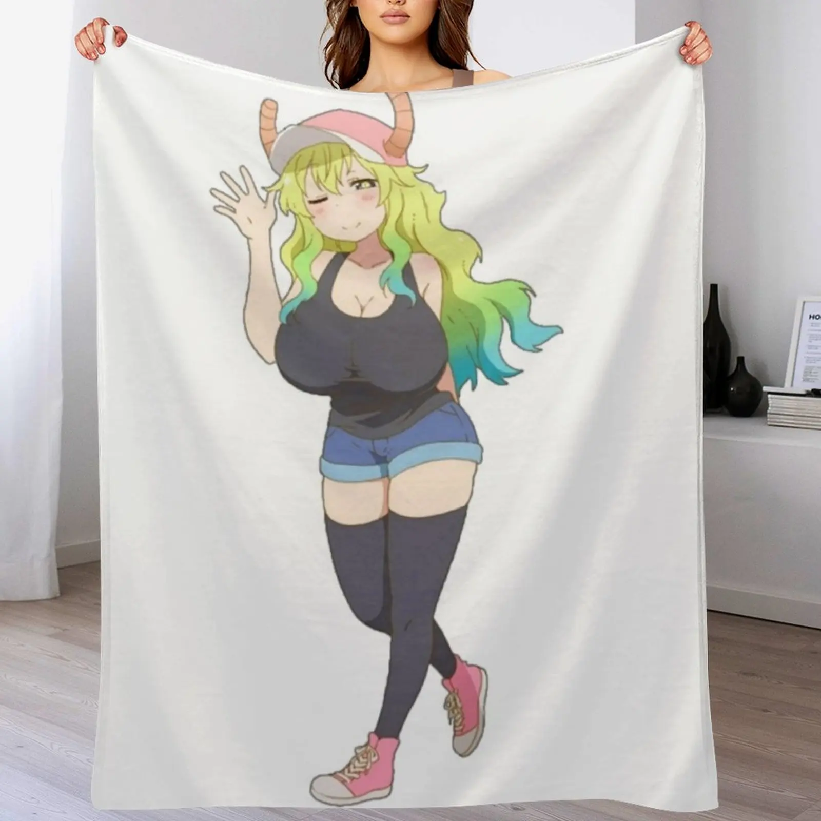 Lucoa Kobayashi Maid Dragon Throw Blanket Picnic Soft Big sofa bed Retros Blankets