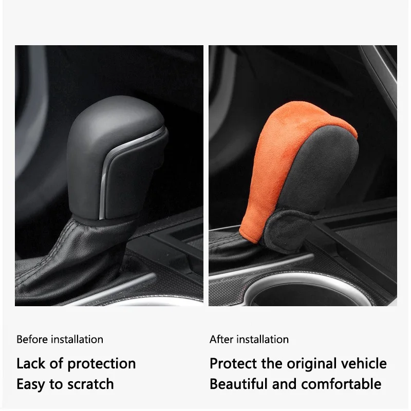 Car Shift Handle Suede Cover Non-Slip Wear-resistant Shift For Mazda 2 3 6 8 RX8 MX3 CX4 CX-5 CX-7 CX-9 MX5 CX30 Car Accessories