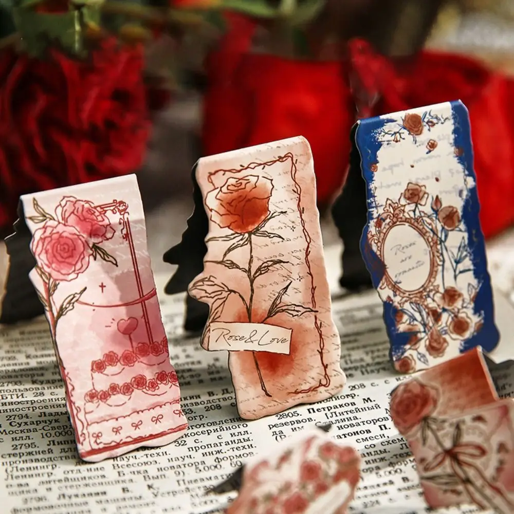 3 Pcs/Set Aesthetic Rose Magnetic Bookmark Oil Painting Vintage Book Page Clip Romantic Multifunction Student Stationery Mark