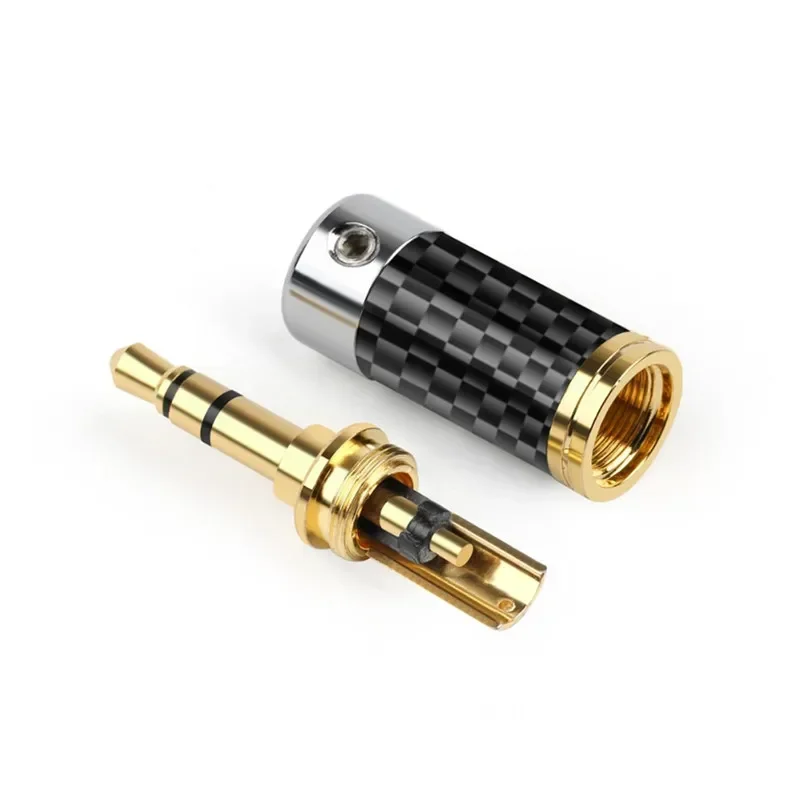 Connettore Jack a 3 poli da 3.5mm 3.5 spina per auricolari guscio in fibra di carbonio per saldatura cuffie HiFi cavo per auricolari elettronica di