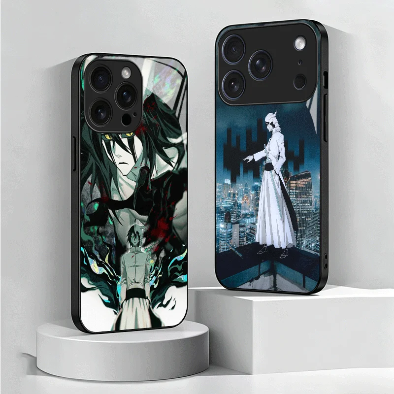 Противоударный чехол из закаленного стекла Bleach Ulquiorra Cifer 4 для iPhone 13 14 15 16 17 Pro Max 17E 16E 12 11 XS 7 Plus