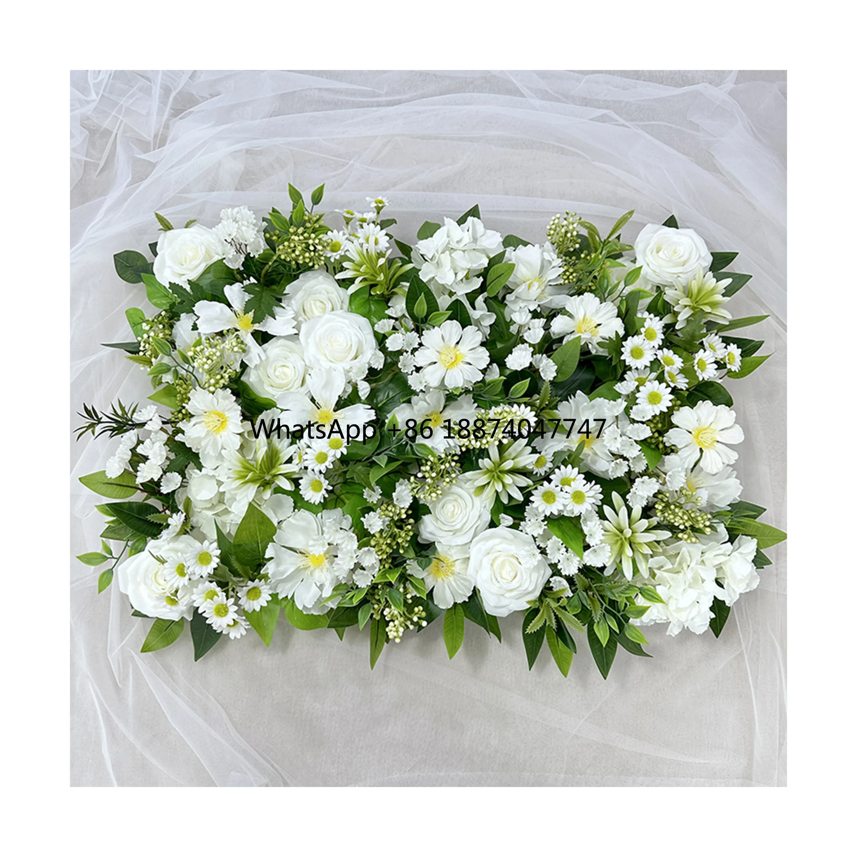 MYQ22 A2 Artificial White Green Color Decoration Flower Wall Designer custom Wedding venue decoration