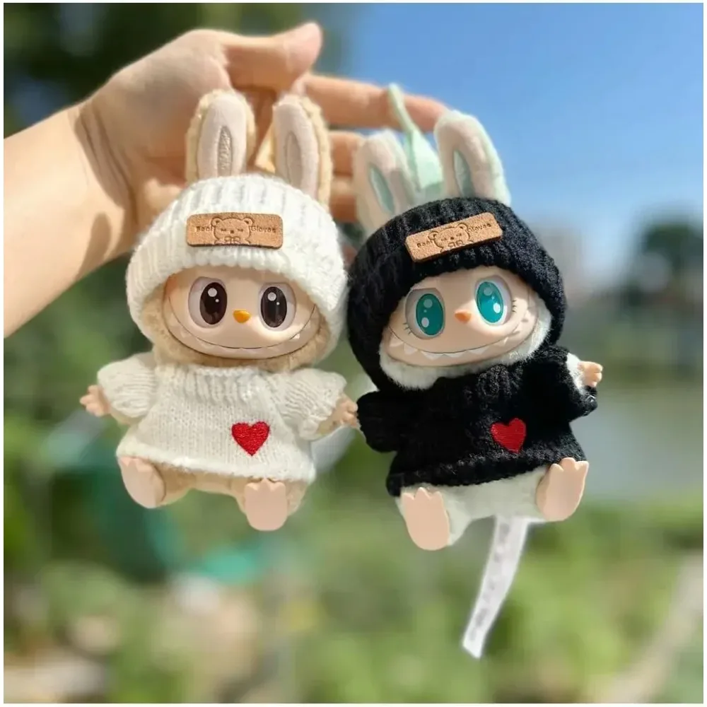 

17cm Doll Outfits for Labubu Clothes Labbubu Accessories Bag Hat Luxury Toys Mini New Clothing Sweater Plush Baby Top Set Cute