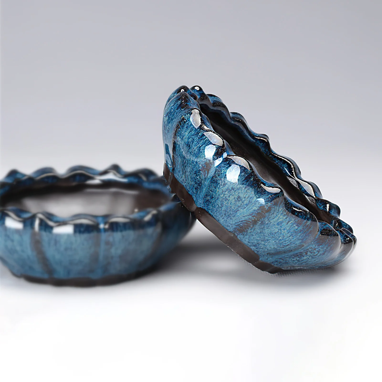 

Chinese Style Pottery Bonsai Pots with Drain Hole Ceramic Succulent Flower Pot for Office Desktop Home Garden Yard Decoration