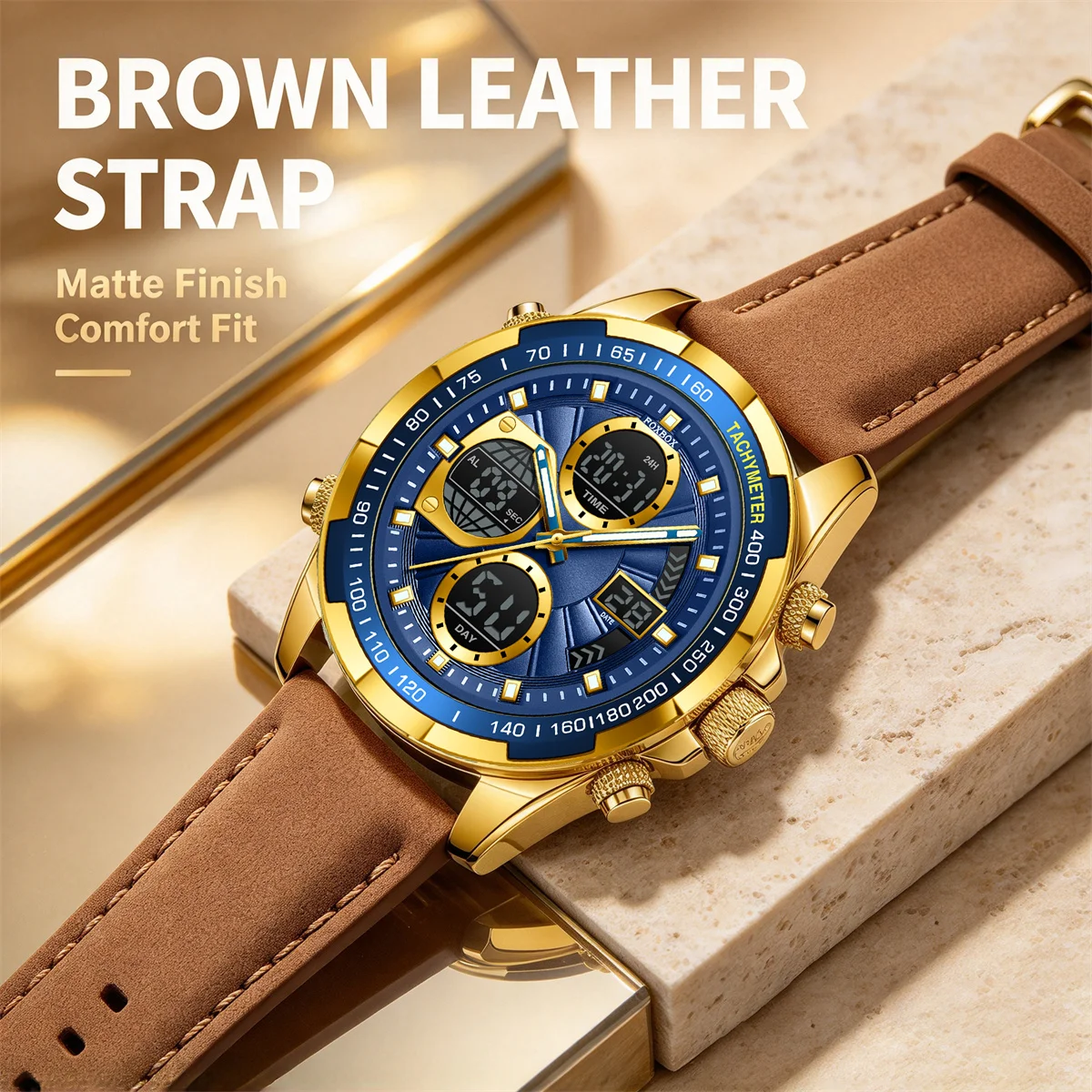 FOXBOX Fashion Military Watches for Men Luxury Original Sports Chronograph Watch ​Waterproof Quartz Clock Digital WristWatch