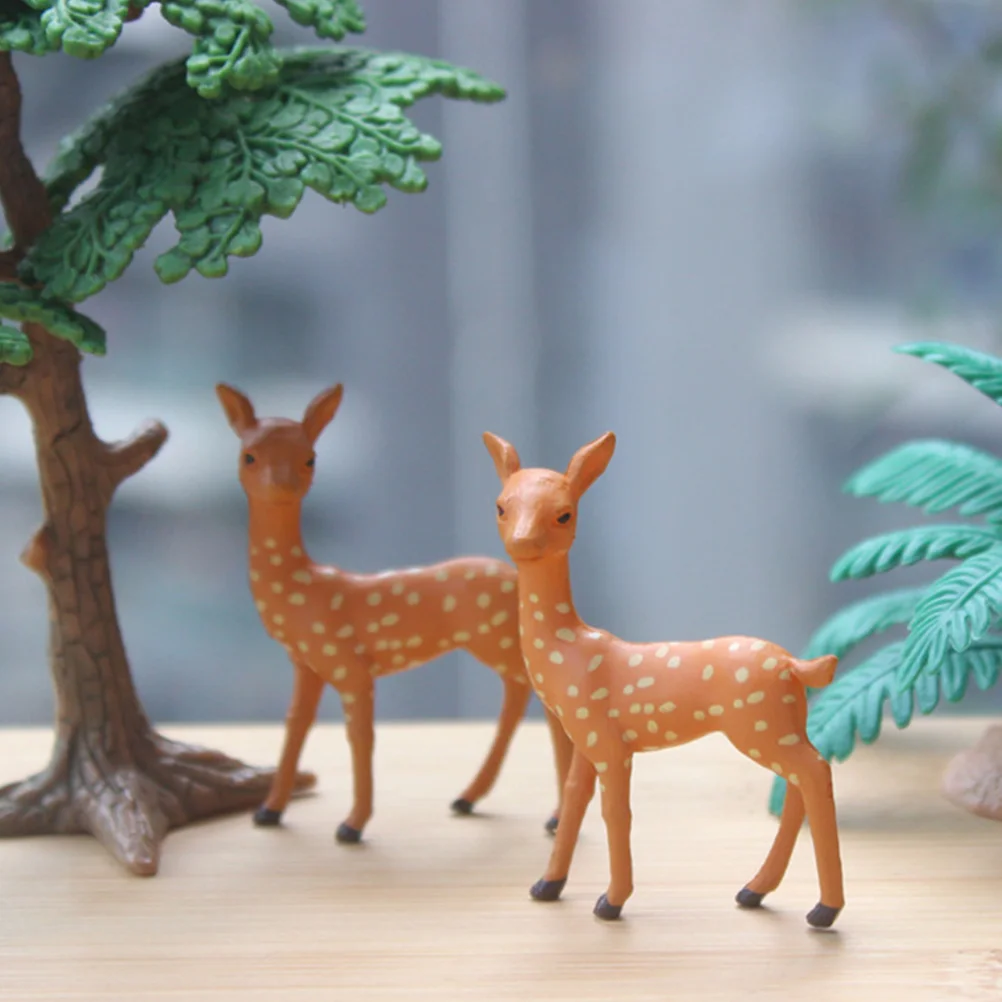 

4 Pcs Animal Statue Deer Figurine Toddler Outdoor Toys Tiny Statues Pvc Craft Figurines Mini Landscape Figure Child Kids