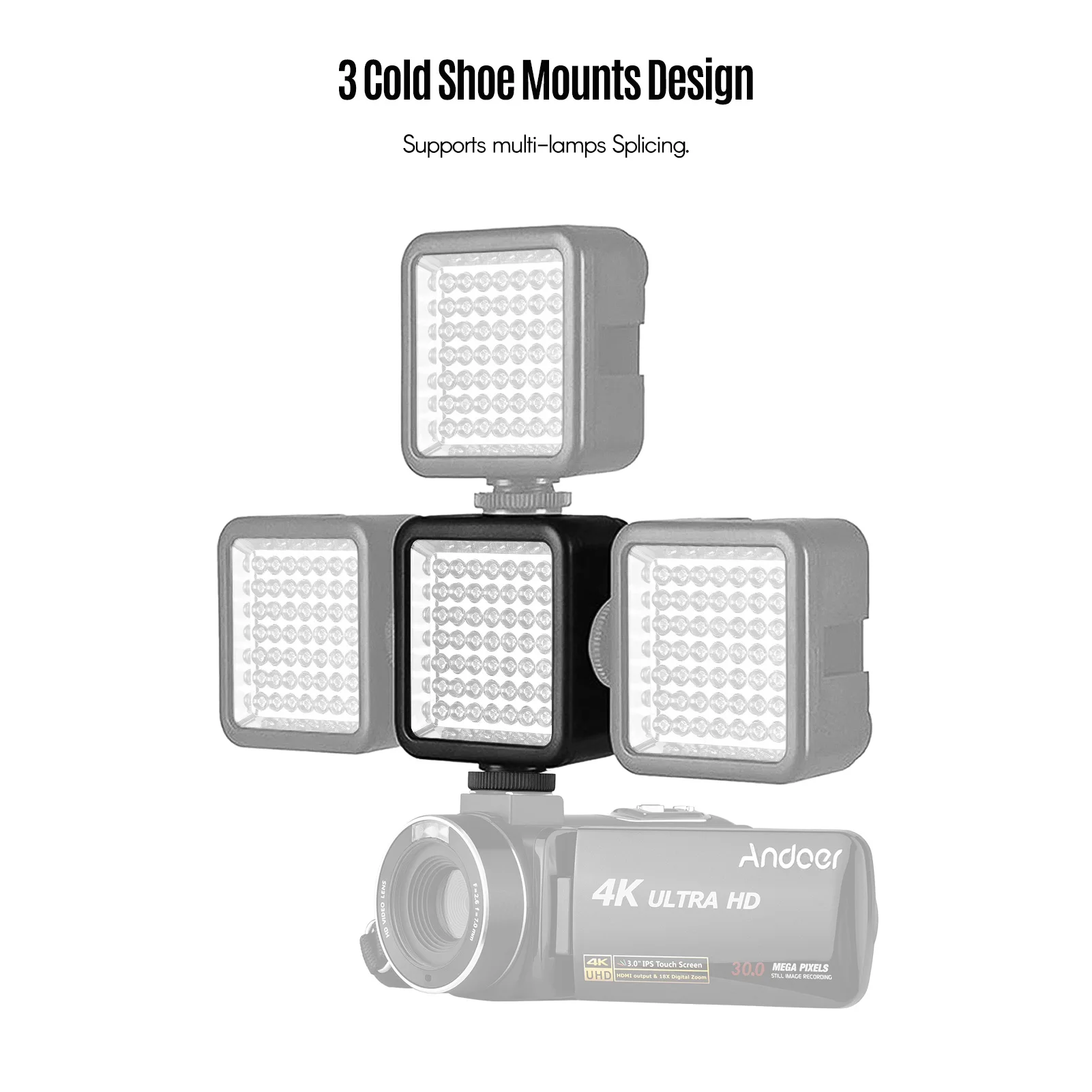 Andoer IR49S Mini IR Night  Light Infrared Photography Light for Video Camera Camcorder Built-in Rechargeable Battery with