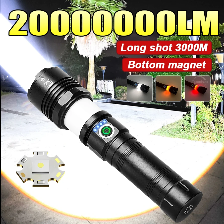 

Высокомощные светодиодные фонарики, тактический фонарик, ультра яркая лампа, зарядка через USB, кемпинг, рыбалка, аварийный зум-фонарь