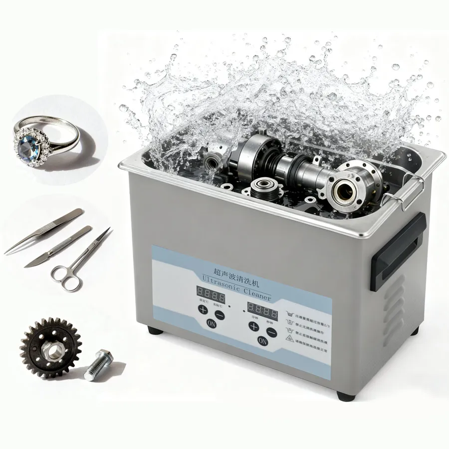 

Stainless Steel Ultrasonic Cleaner Machine 6.5L Large Capacity Heating Ultra Cleaner for Equipment Jewelry Lab