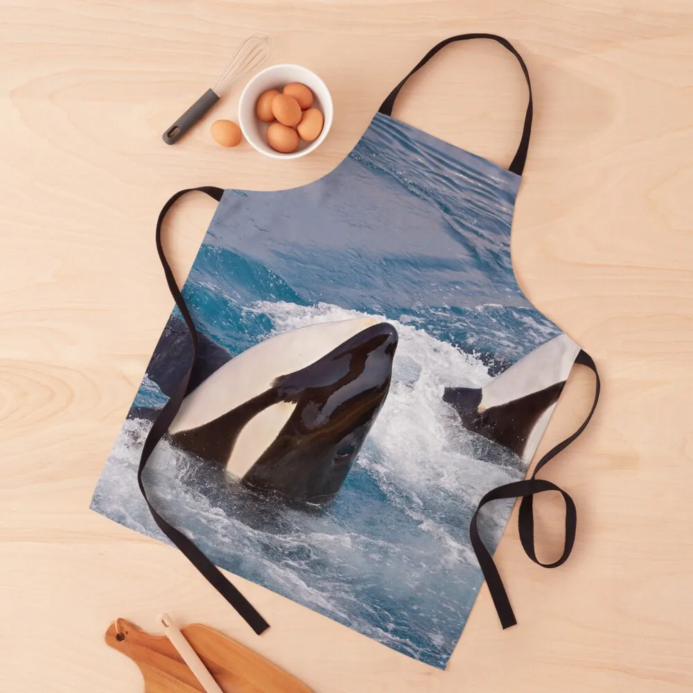 

Killer whale swimming Apron Household Items Useful Waterproof Kitchen Apron Woman Woman Kitchen Aprons