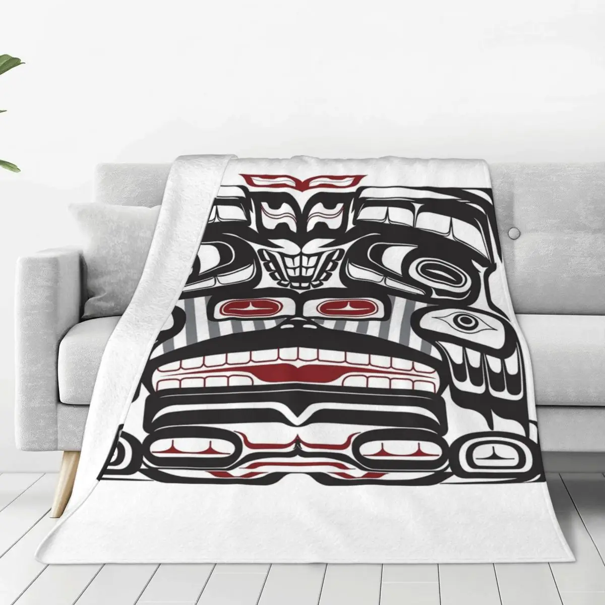 Thunderbird Bear Orca Totem Pole Blankets Fleece Super Soft Sofa Throw Blankets For Couch Bedding Travel Throws Bedspread Quilt