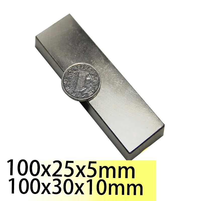 

N35 100x30x10 100x25x5mm Rectangle Square Neodymium Bar Block long Very Strong Magnets Rare Earth Magnets Search Magnetic Trick