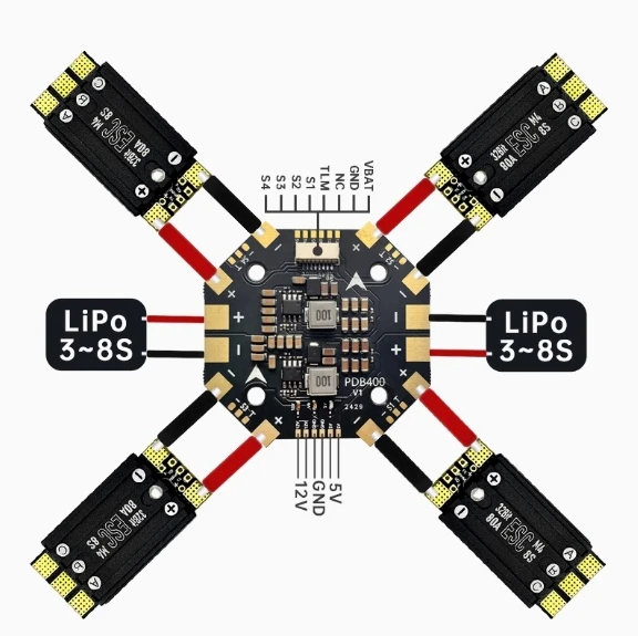 

Aocoda-RC 70A/80A 3 ~ 8S одиночный контроллер полета ESC для аксессуаров для дронов FPV