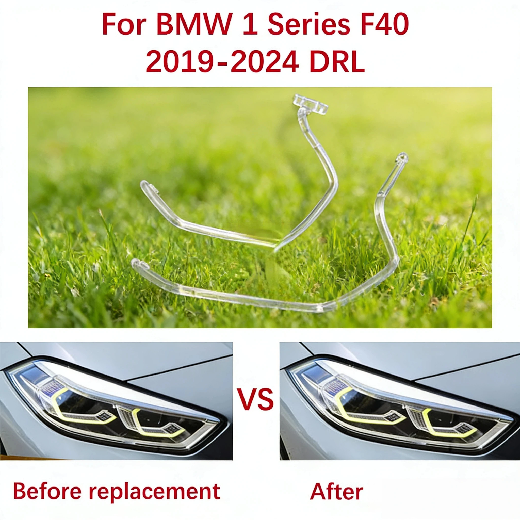 

Resolve Yellowing Issue Car Headlights DRL Suitable For BMW 1 Series F40 White Light 2019-2024 Angel Eye Ballast Guide Strip