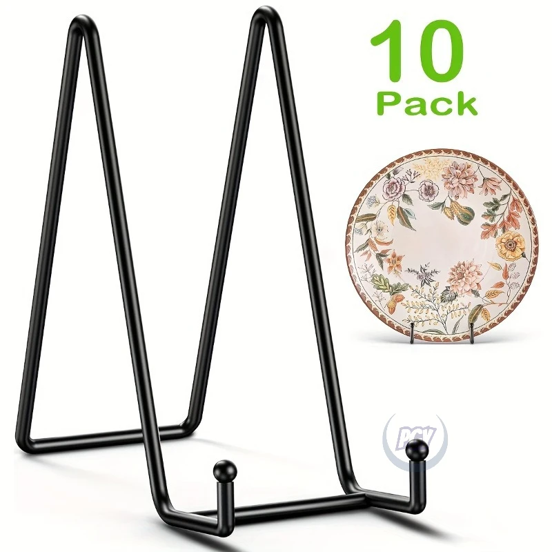10pcs Plate Stands Metal Display Stand Set Photo Frame Easel Stand Book Holder Plate Picture Storage Rack Home Nordic Decorative