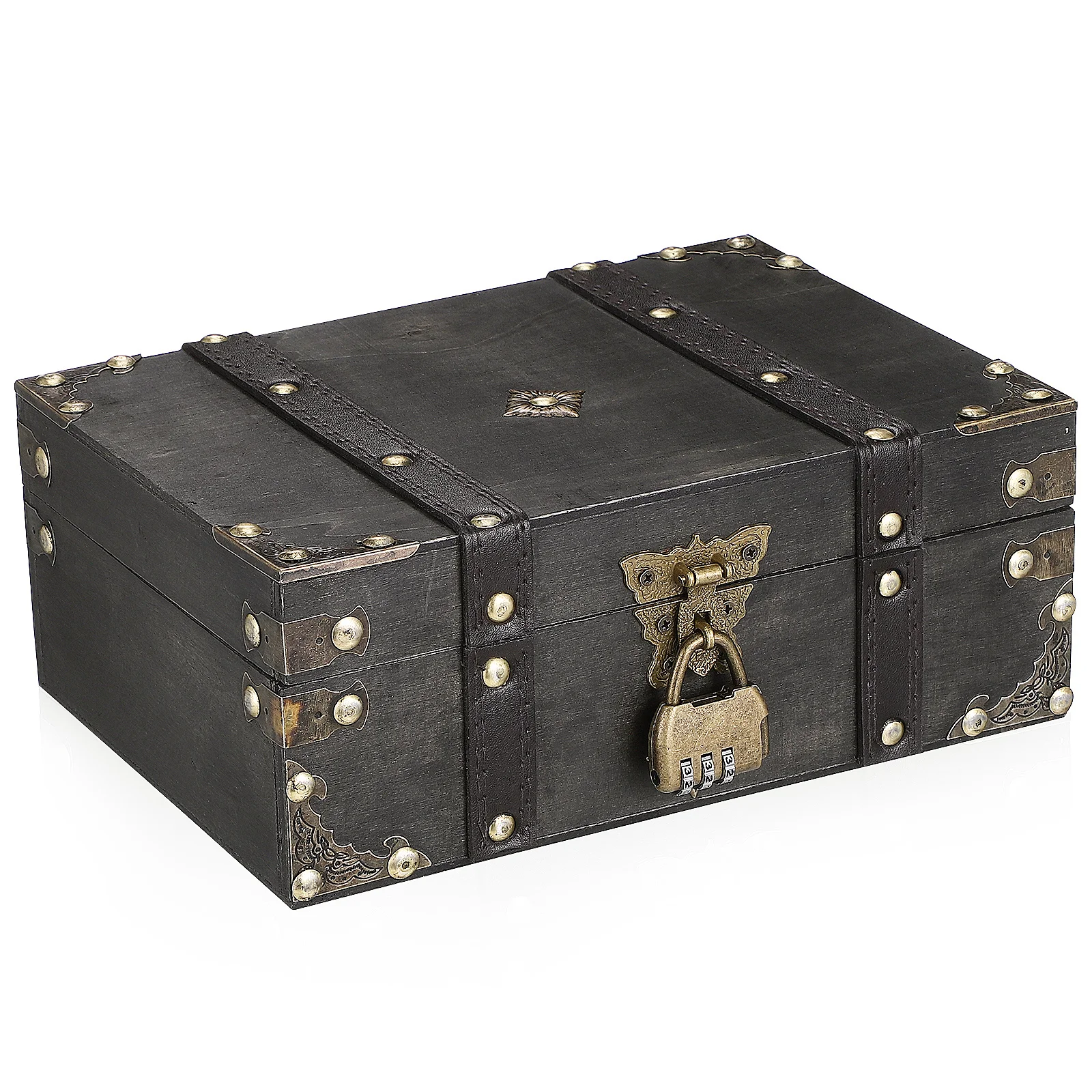 

Vintage Lockable Jewelry Organizer Decorative Jewelry Box Storage for Necklaces Rings Bracelets Secure Combination Lock