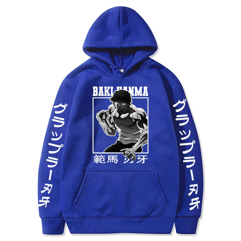 Anime Baki Hanma The Grappler Hoodies Ogre Mode Yujiro Gym Hooded Loose Sweatshirts Men Women\'s bape Hoodie Harajuku Streetwear