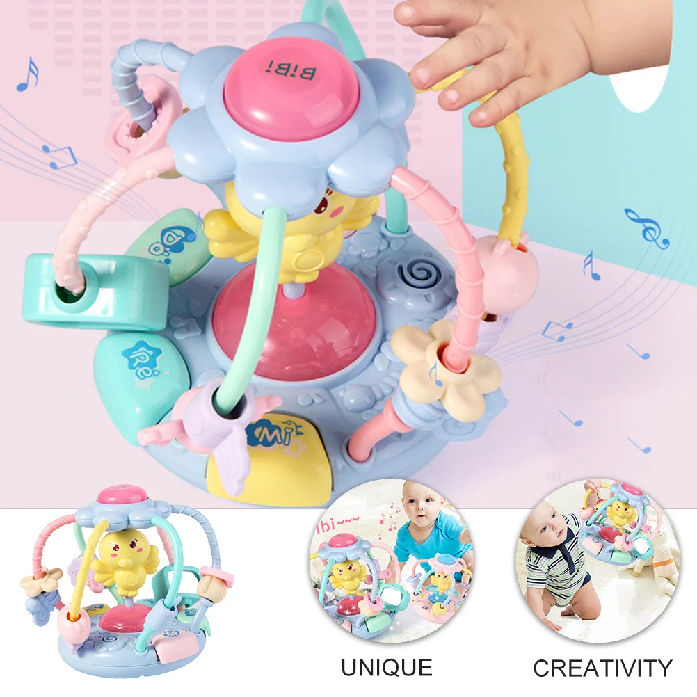 ألعاب للأطفال الرضع، عضاضة للأطفال، قبضة بلاستيكية، مضغ موسيقي مضيء تعليمي #4