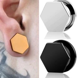 Doearko 2PCS 316 Stainless Steel Hexagon Ear Gauges Screw Tunnels Ear Plugs Expander Stretcher Gauges Piercing Body Jewelry