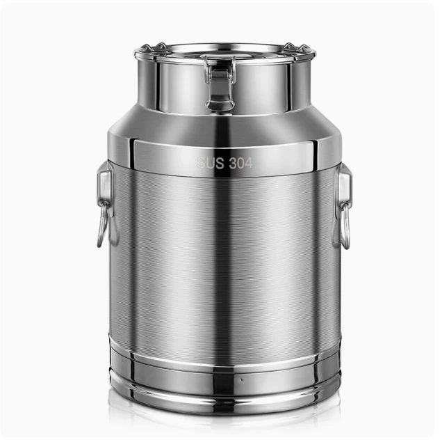 Aluminum Alloy Transportable Milk Fermentation Barrel Bucket Can With Handle Container Storage Oil Milk Rice Barrel