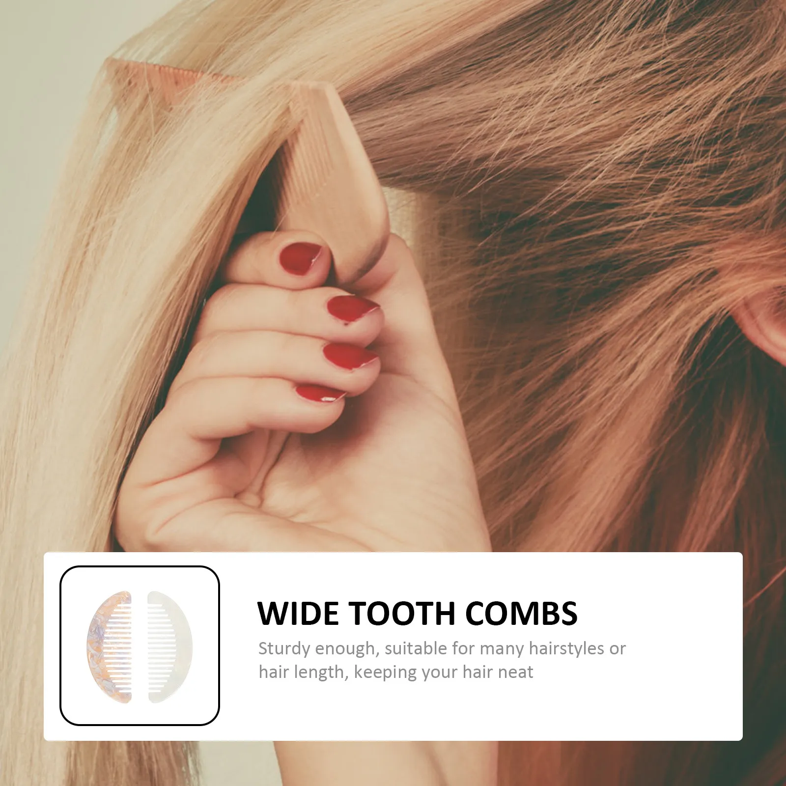 

2Pcs Wide Tooth Hair Comb Mini Retro Design Acetate Material Gentle on Scalp Smooth Teeth for All Hair Types Home Salon Styling