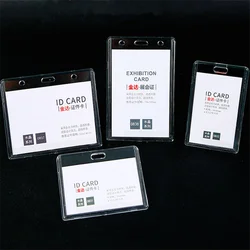 Transparent Acrylic ID Badge Holder Staff Nurse Workers Name Badges Cover Work Pass Bus Card Sleeve ID Tag Badge Protective Case