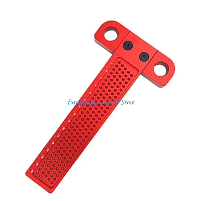 

Y5GD Woodworking Scriber Metric T-Square Hole Pocket Ruler Aluminum Line Drawing Gauge
