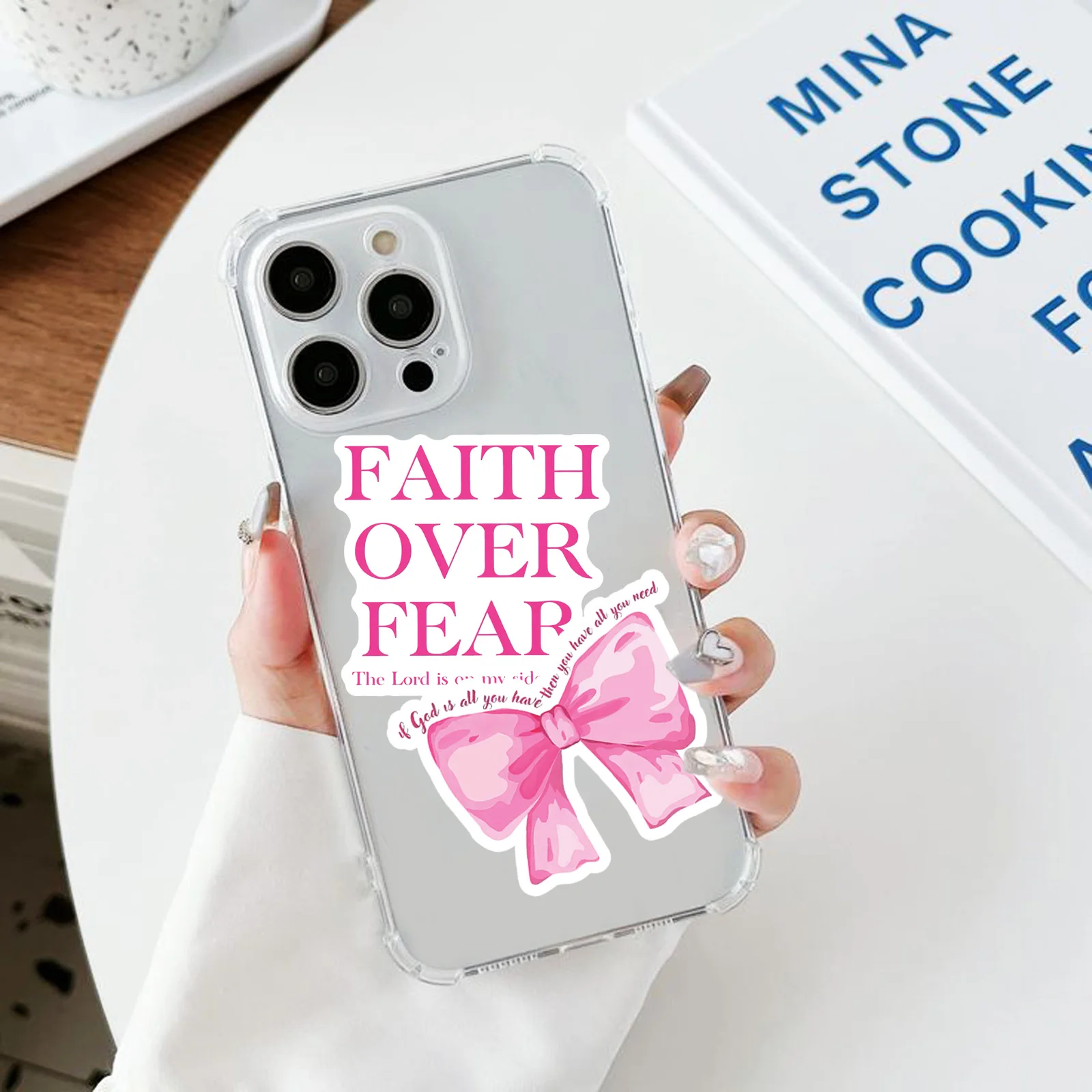 50Pcs Jesus Phrase Sticker Pack-Graffiti with Biblical Motivational Quotes, Waterproof Decor Materials Stickers Creative Decals