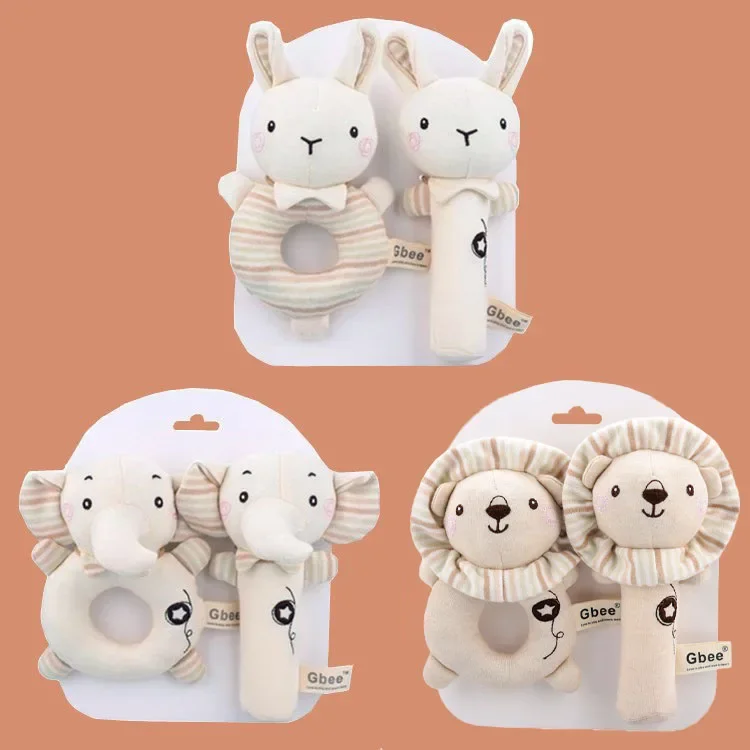 Toy for Babies Organic Cotton Hand Rattle Baby Soothing Toy Infant Baby Rattle