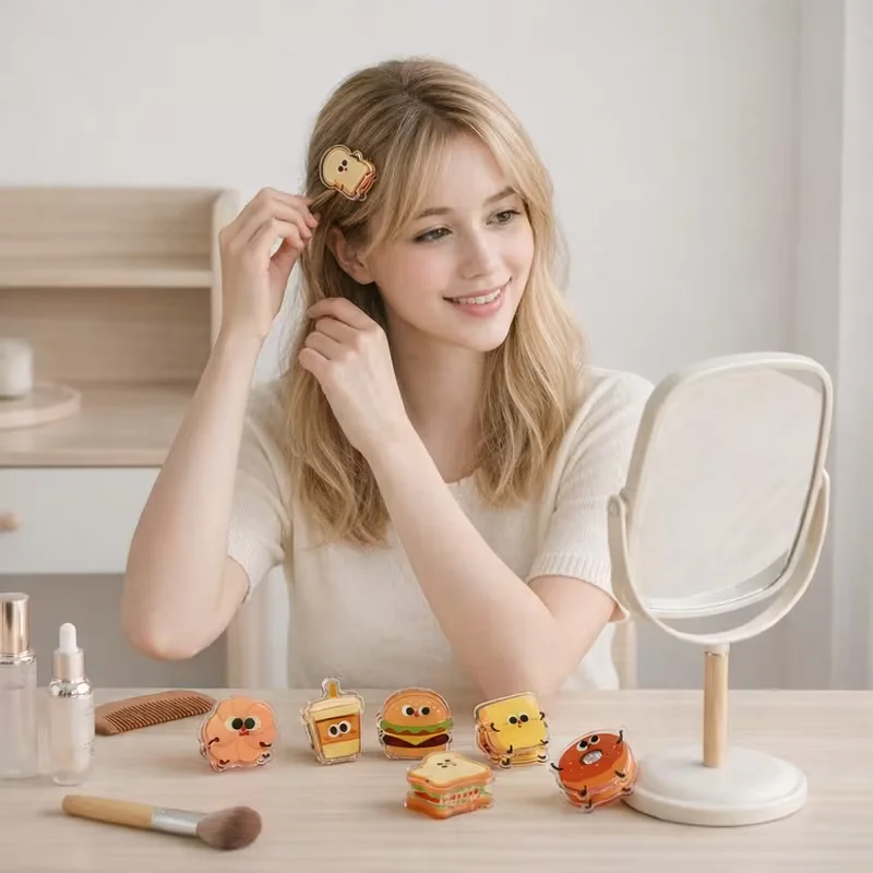 Novel snack bag sealing clip, cute design for bread and desserts, acrylic PP multi-purpose clip