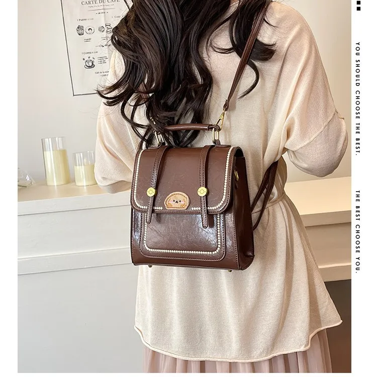 

2025 Retro - style Women's Backpack - Euro - American Cute Niche Design, Versatile for Commuting and School