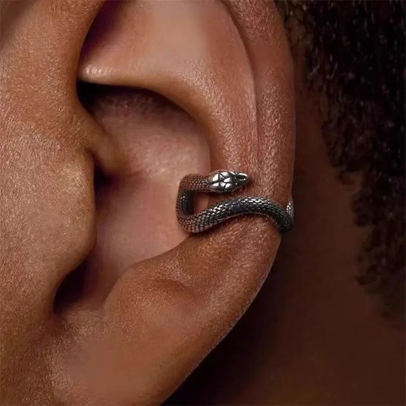 New In Vintage Copper Snake Ear Clip Earrings for Teens Ear No Piercing Earrings Women Men Fake Pierced Party Earrings Jewelry