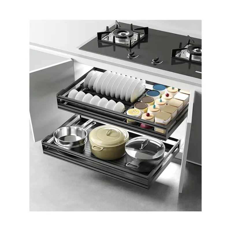 

Kitchen Cabinets Accessories Modern Drawer Basket Multifunctional Seasoning Basket Tableware and Dish Organizer