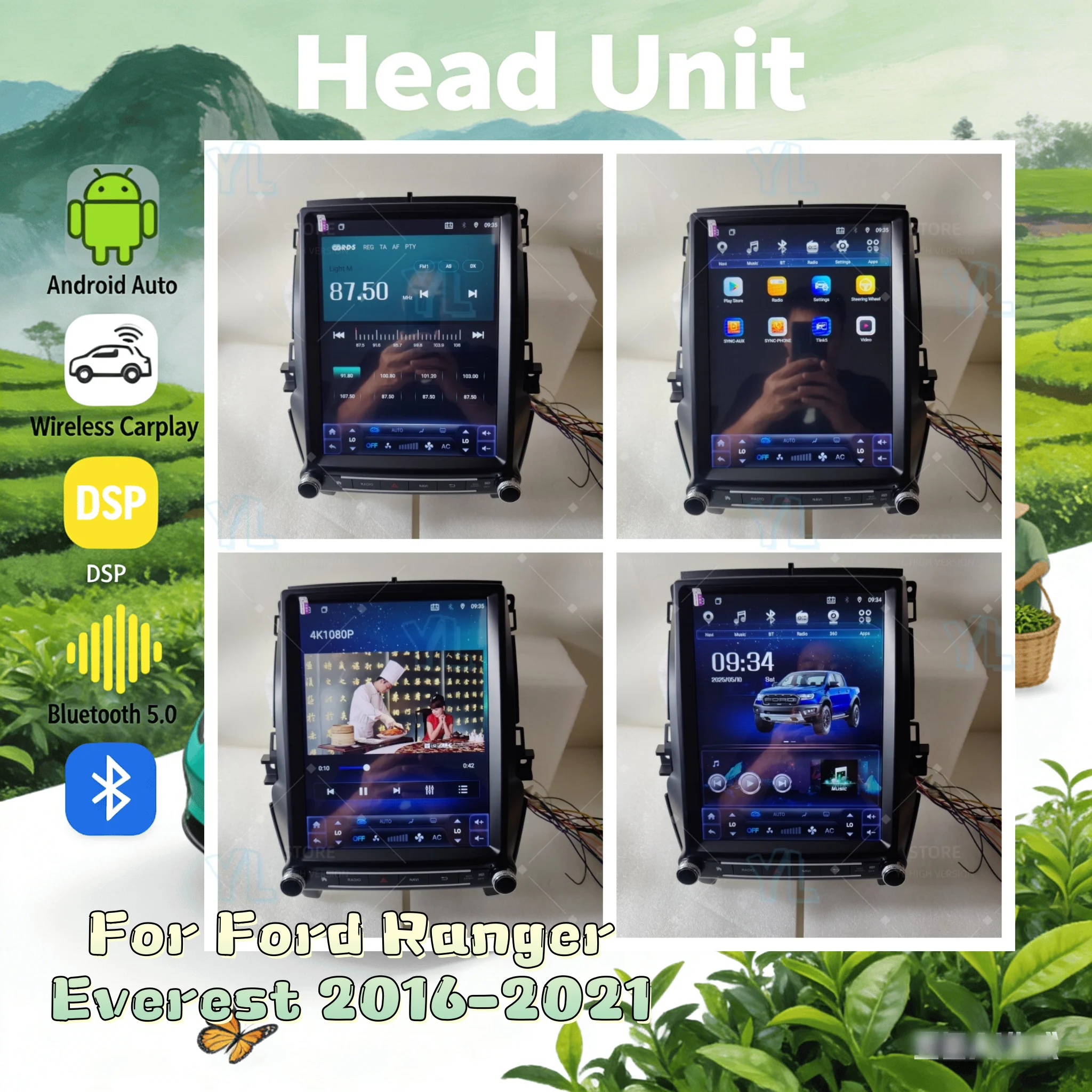 

Автомагнитола NPL для Ford Ranger 2016-2021 с Android 13, беспроводным CarPlay, GPS-навигацией, мультимедиа, 4G, обновление автомобильной стереосистемы