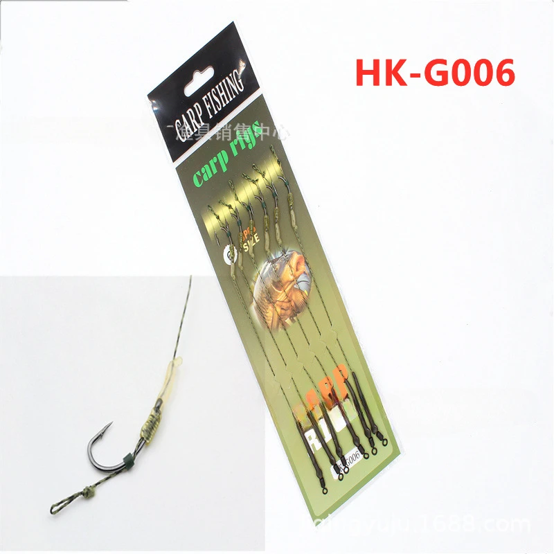 

50 Packs Fishing Hooks With Line Set Fish Barbed Carp Fishing Tackle Accessories Anti Bottom Fishing Method pesca Connector Rig