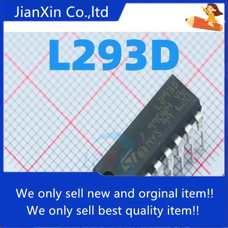 

20pcs 100% orginal new L293 L293D Stepper Driver/Driver + Quad Diode DIP-16