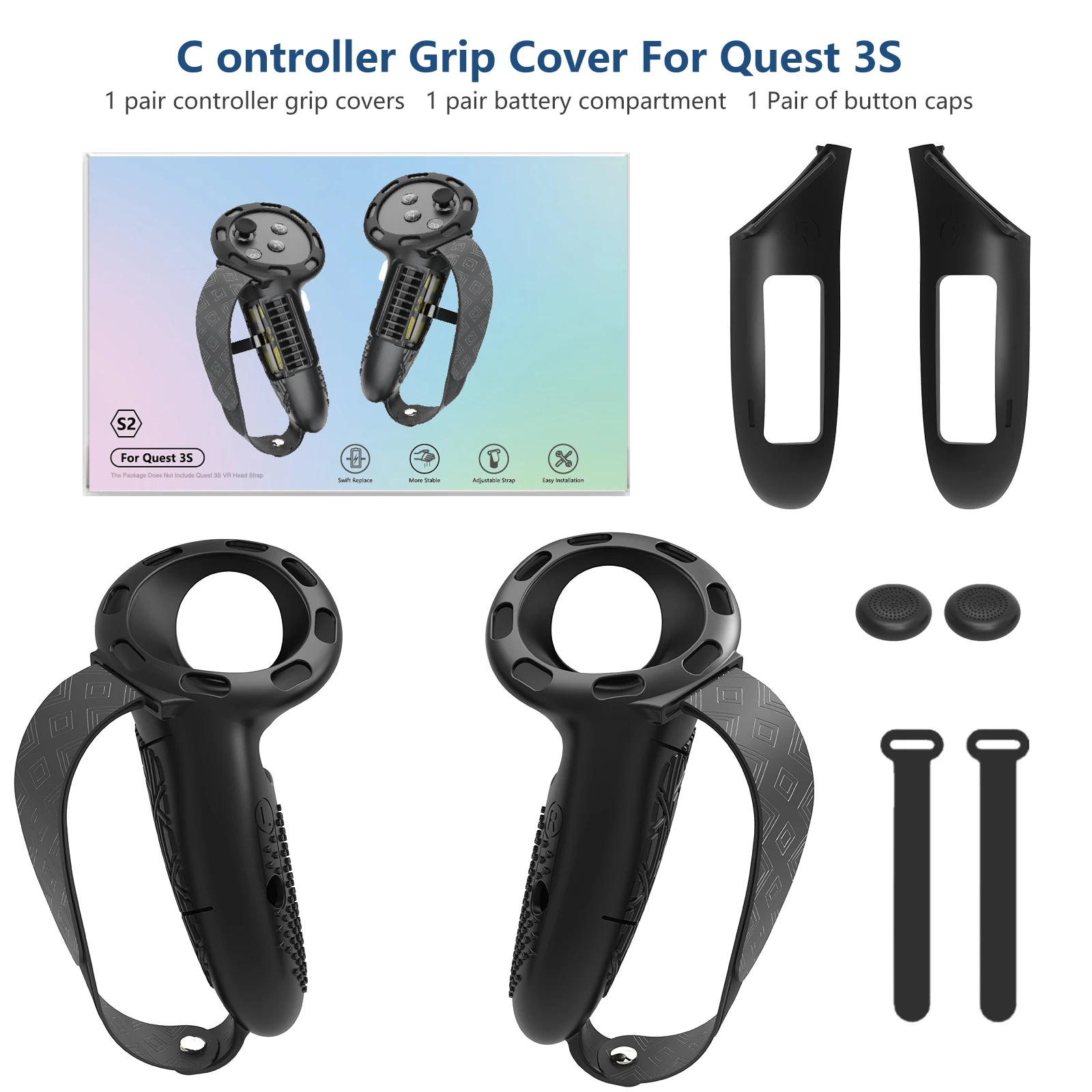 Silicone Handle Cover for Meta Quest3/Quest3S with Battery Opening Accessory New