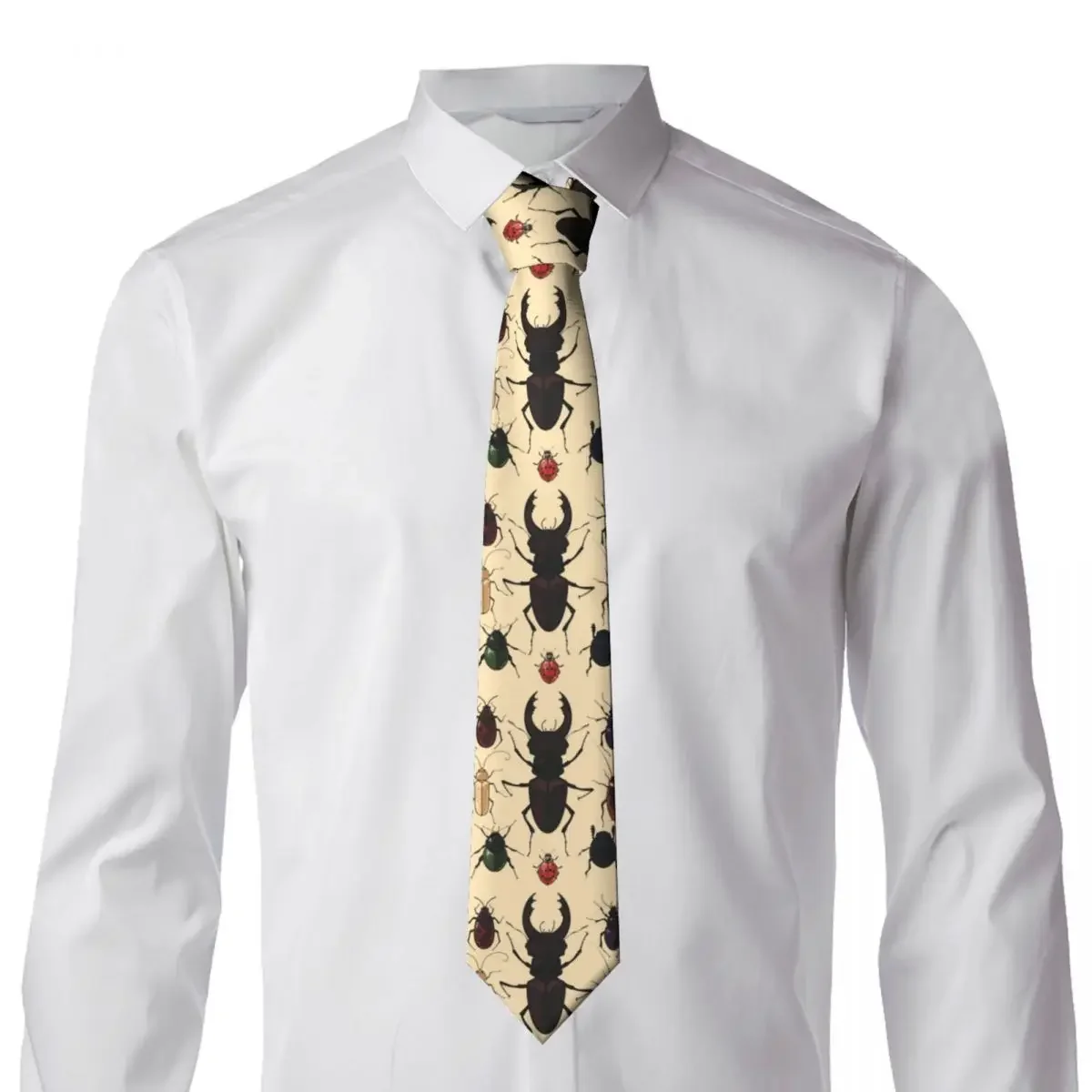 Bugs Pattern Tie Doodle Graphic Neck Ties Cool Fashion Collar Tie Unisex Adult Wedding Necktie Accessories