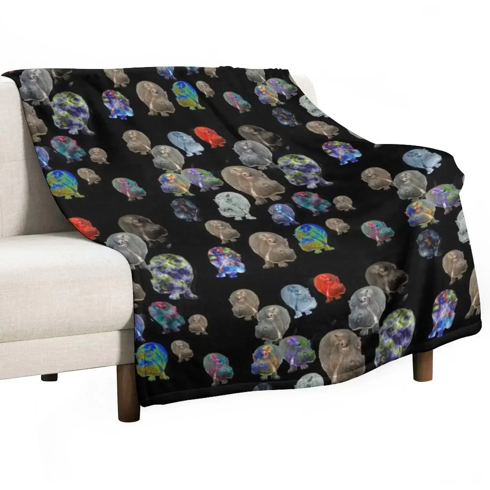 Crazy Hippo Multiplied Throw Blanket Luxury valentine gift ideas Blankets For Sofas Sofa Baby Loose Blankets