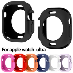 Soft Case for Apple Watch Ultra 49mm Sport watch Silicone Hollow Frame Bumper for iWatch Series 8/7 41mm 45mm Protective Cover