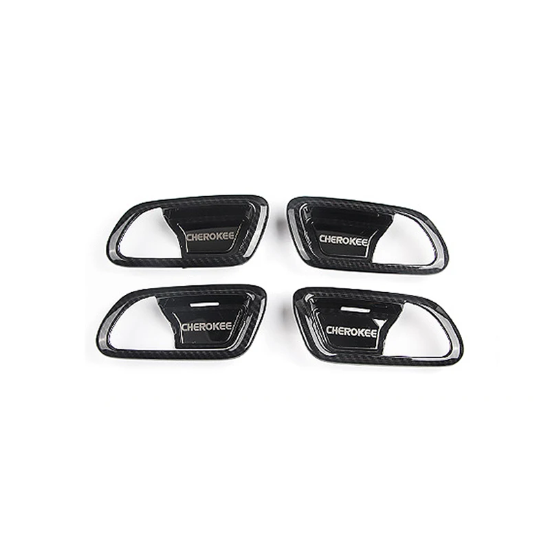 

For Jeep Grand Cherokee WK2 2011-2020 Carbon Fiber Car Inner Door Handle Bowl Protector Frame Cover Trim Stickers Accessories