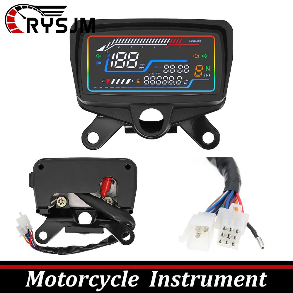 Motorcycle Instrument LED Odomete with USB-A Connector Digital Display Oil Fuel Gauge Speed RPM Meter For Honda CG125 Motorbike