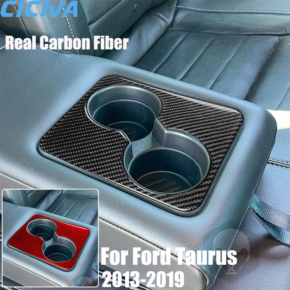 

Автомобильные аксессуары из настоящего углеродного волокна, задний держатель для чашки, накладка, мягкая наклейка для Ford Taurus 2013 2014 2015 2016 2017 2018 2019
