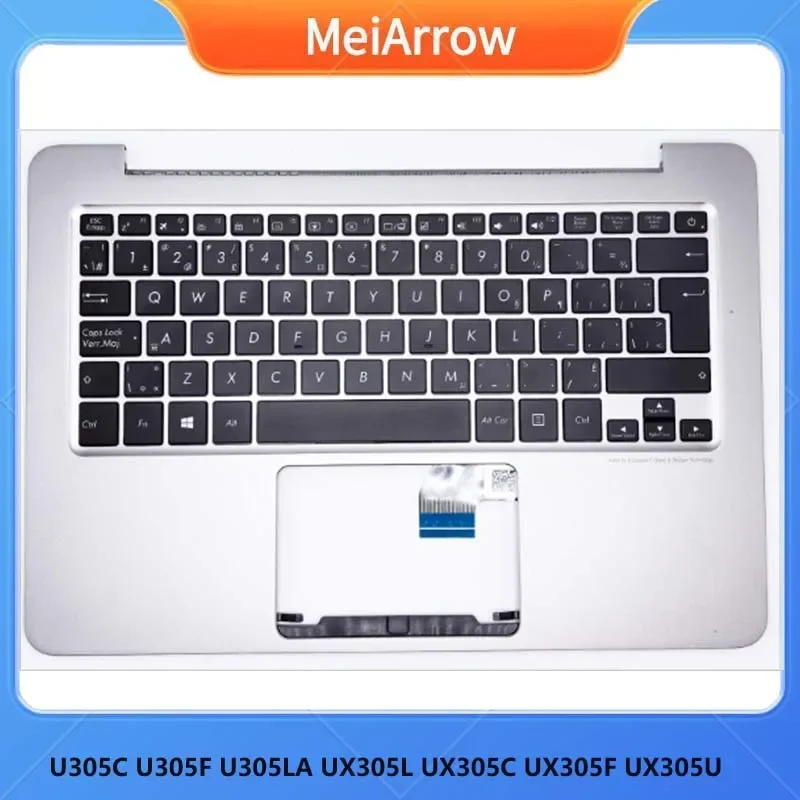 MEIARROW    New/org For Asus U305 U305F U305LA U305C UX305F UX305U Palmrest Canadian EUR Keyboard Upper Cover C shell ,Silver