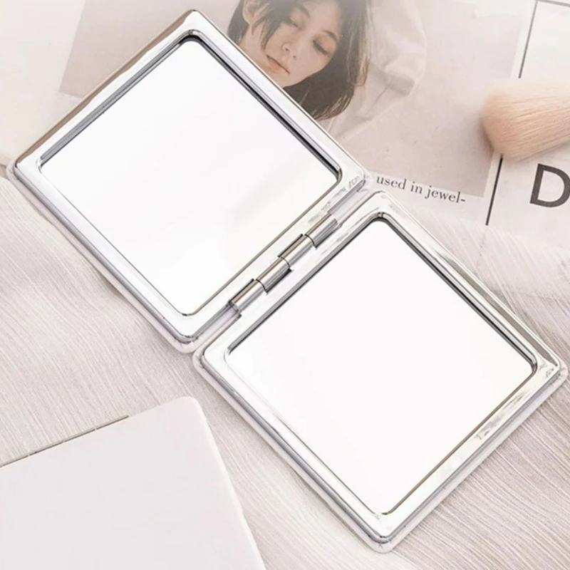 1pc tragbare kosmetische faltbare doppelseitige Spiegel Mode Frauen Damen Make-up Spiegel kompakte Tasche mit Make-up-Tool schönes Geschenk