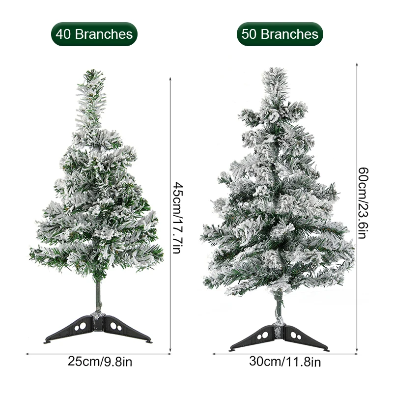 45/60cm Choinki Śnieg Sosna Jodła Choinka Wesołych Świąt Dekoracja Do Domu Ozdoby Stołowe 2025 Prezent Noworoczny Navidad